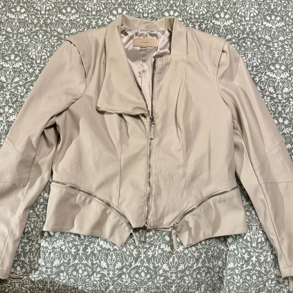 Women's Blank NYC Vegan Leather Beige Jacket